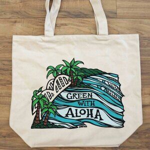 Heather Brown Art Green With Aloha Haleiwa Hawaii Tote Bag